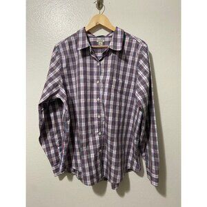 L.L. Bean Women's Wrinkle Free Plaid Button Up Top Size‎ XL